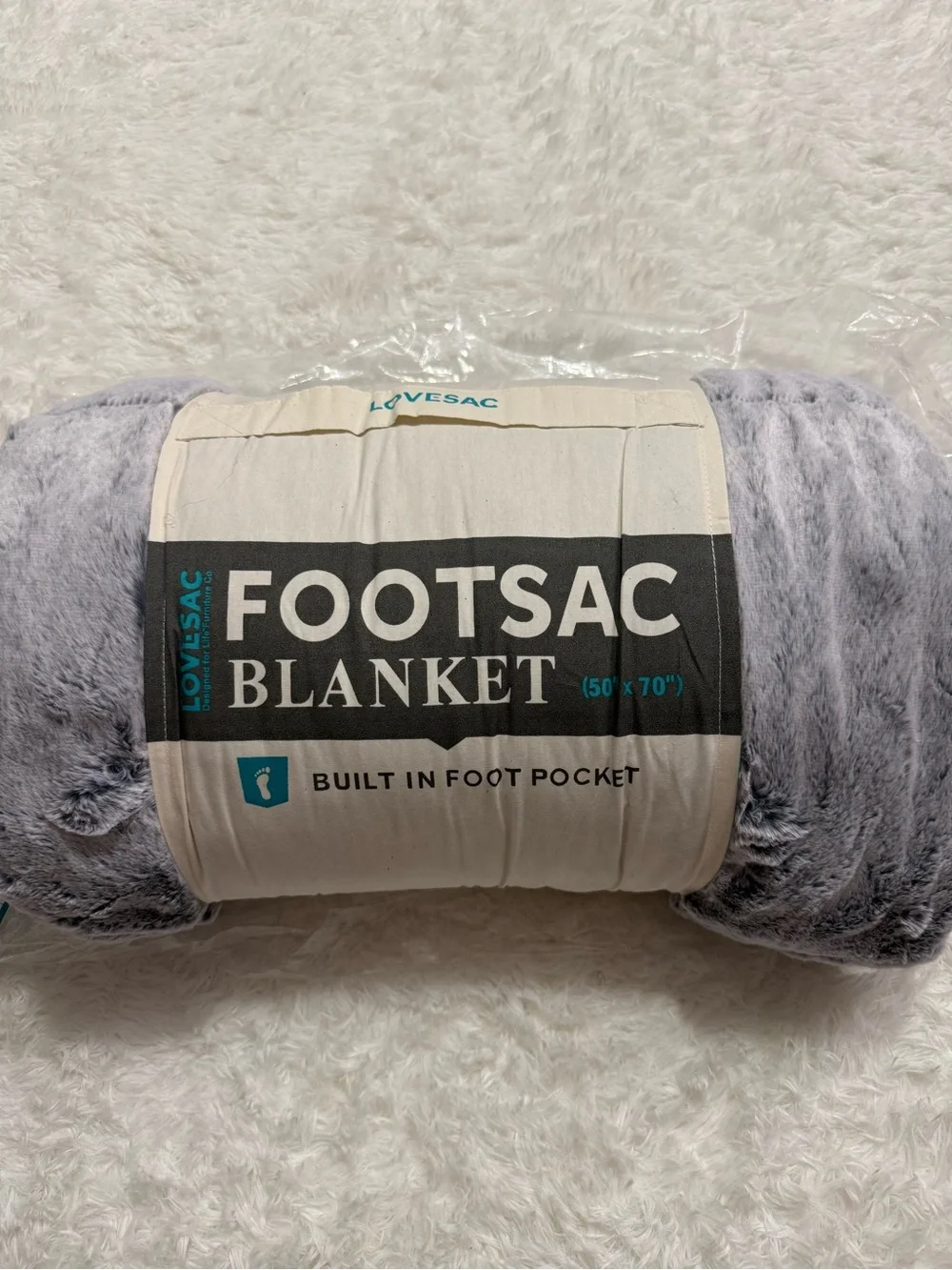 Lovesac Plush Blanket - Gray